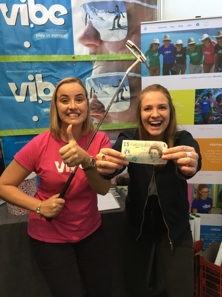 Putt for pound winner with vibe teaching at TNT travel show