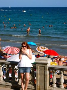 Vibe Teacher Caitlin soaking up the sun in Barcelona, Spain