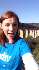 Vibe Teacher Caitlin visiting the Devils Bridge in Spain