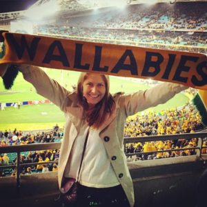 Vibe Teacher Lizzie supporting the Wallabies in the Rugby