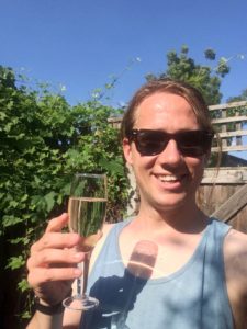 Vibe Teaching Agencies Jack enjoying a glass of bubbles in the London sun