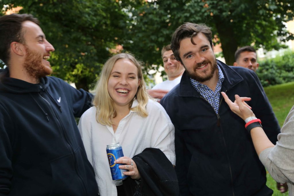 Early Years Teachers enjoying a drink in the park with Vibe Teaching Agency London