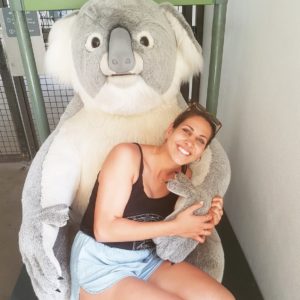 London Teacher Ellie Hugging a Koala
